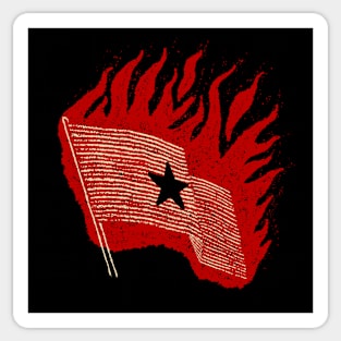 Flaming Flag Sticker